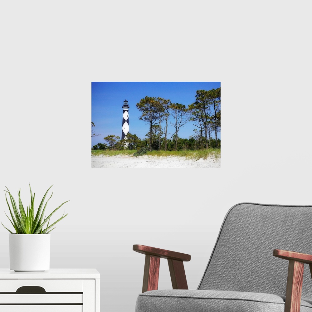 A modern room featuring Cape Lookout Light 3