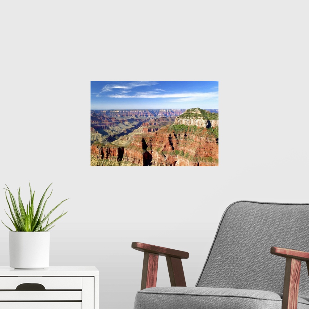 A modern room featuring Grand Canyon Dawn II