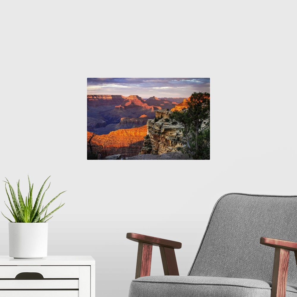 A modern room featuring Mather Point Sunset I