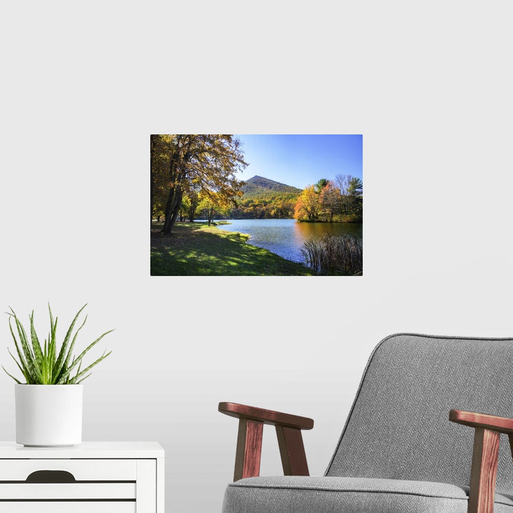 A modern room featuring Peaks Of Otter Lake I