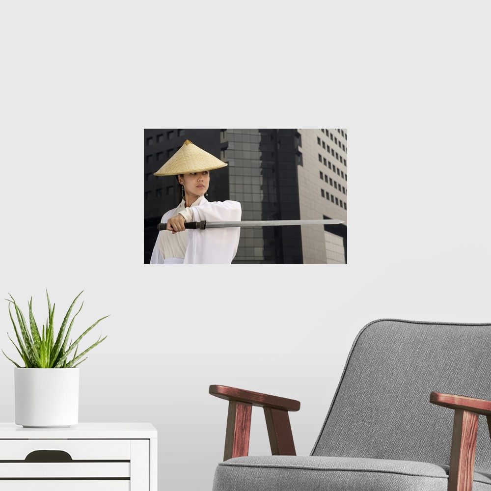 A modern room featuring Ancient Chinese Warrior Hero