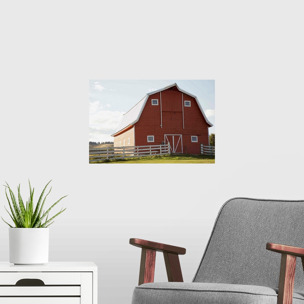A modern room featuring Barn In Rural Landscape