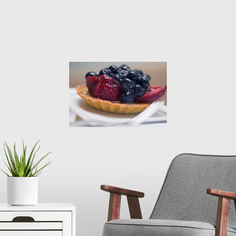 A modern room featuring Berry tart