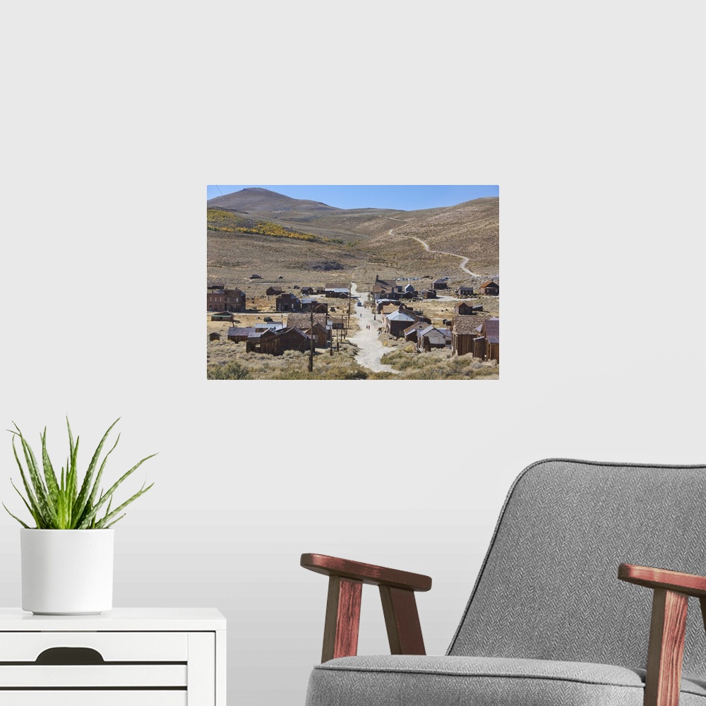 A modern room featuring View of ghost town Bodie surrounded by the Bodie Hills, east of the Sierra Nevada mountains