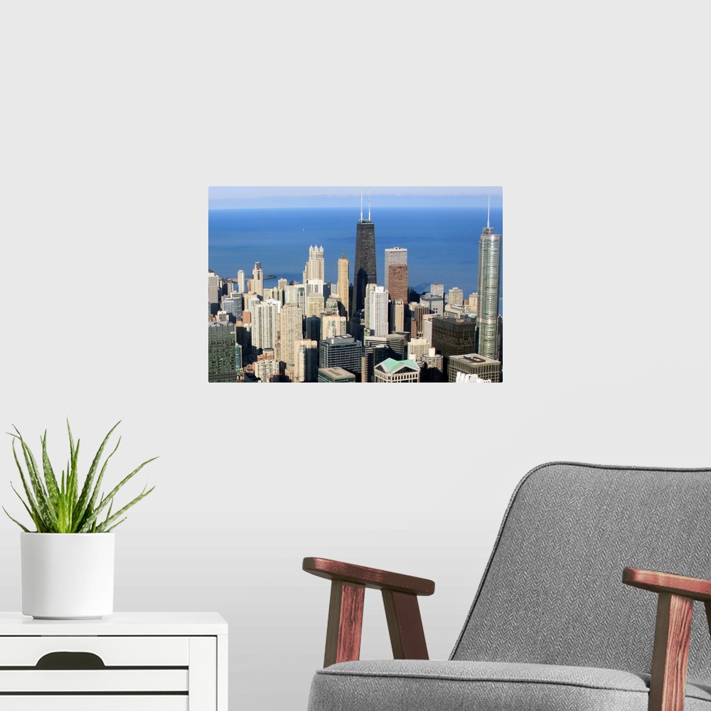 A modern room featuring Chicago Magnificent Mile, US.