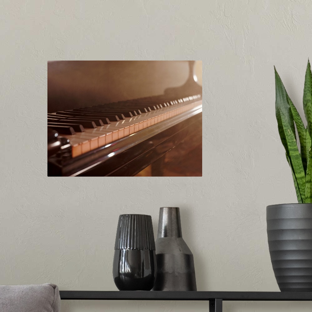 A modern room featuring Close Up of a Piano
