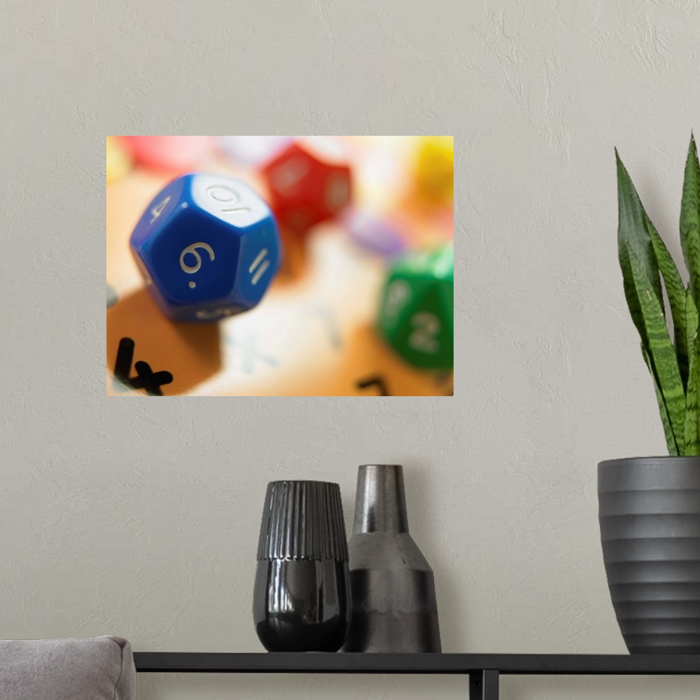 A modern room featuring Dice on math game