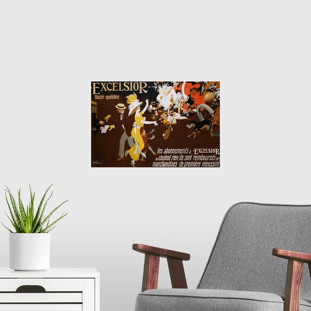 A modern room featuring Excelsior Poster By Jules Alexander Grun