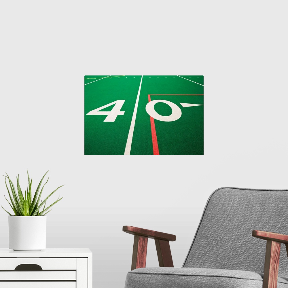 A modern room featuring Forty Yard Maker On Football Field