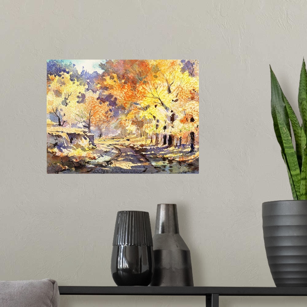 A modern room featuring Golden Autumn By Lavere Hutchings