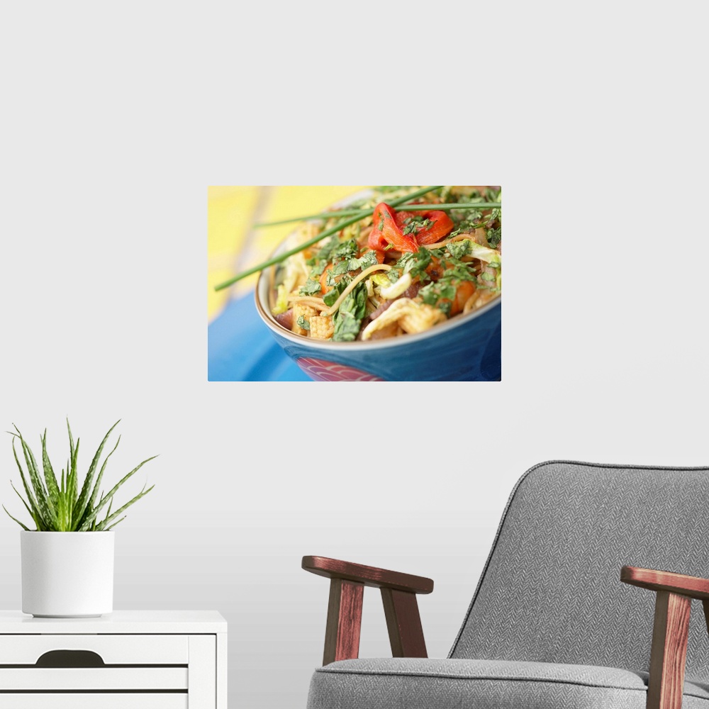 A modern room featuring Healthy Asian cuisine