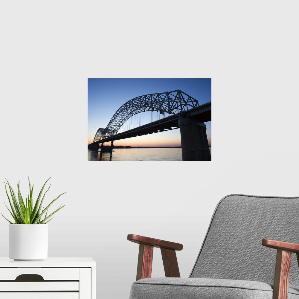 A modern room featuring Hernando Desoto Bridge over the Mississippi River, Memphis