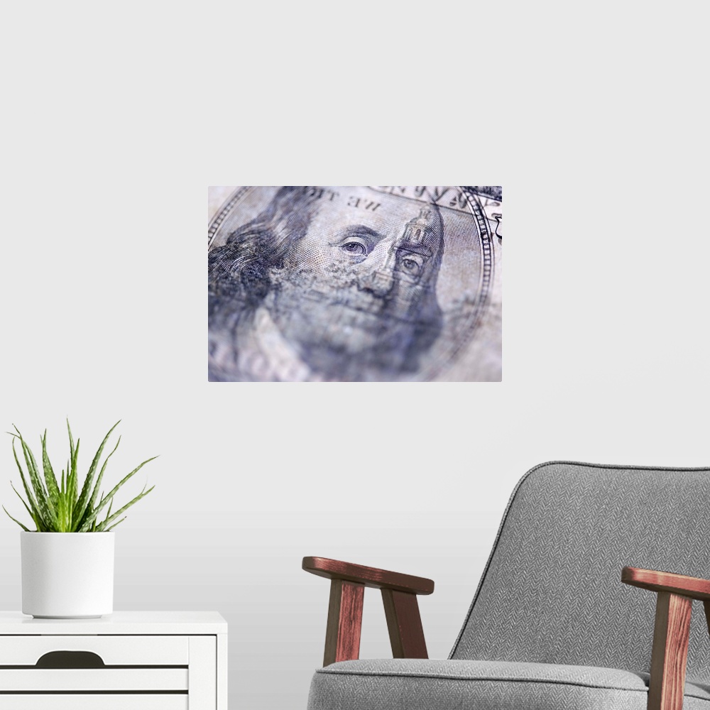 A modern room featuring Hundred dollar bill