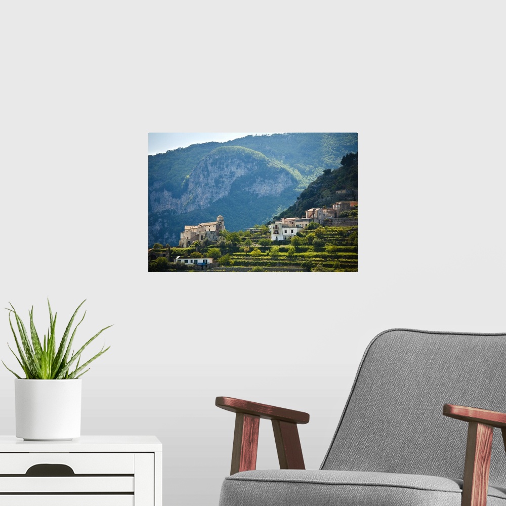A modern room featuring Italy, Amalfi Coast, Ravello, Town building on hill