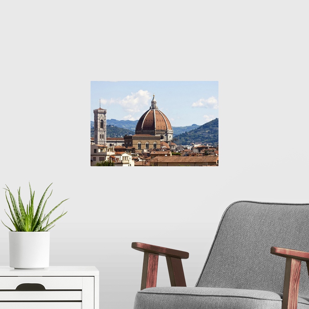 A modern room featuring Italy, Florence, Cityscape with Duomo