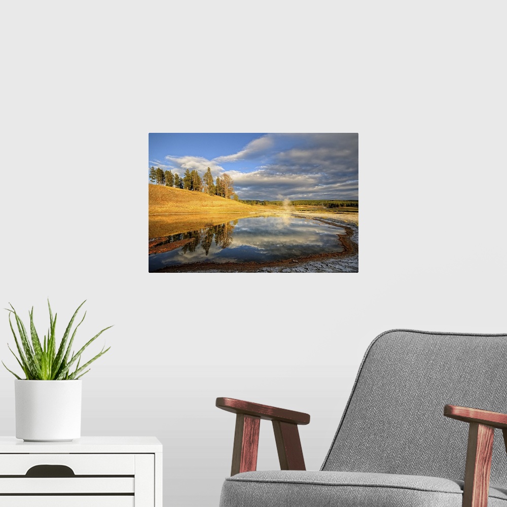 A modern room featuring Landscape of Yellowstone.
