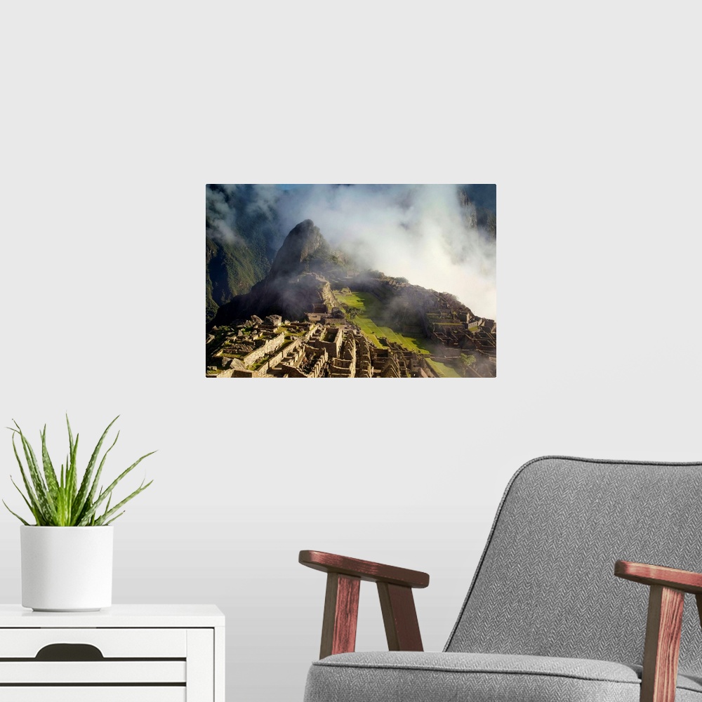A modern room featuring Machu Picchu In Morning Fog