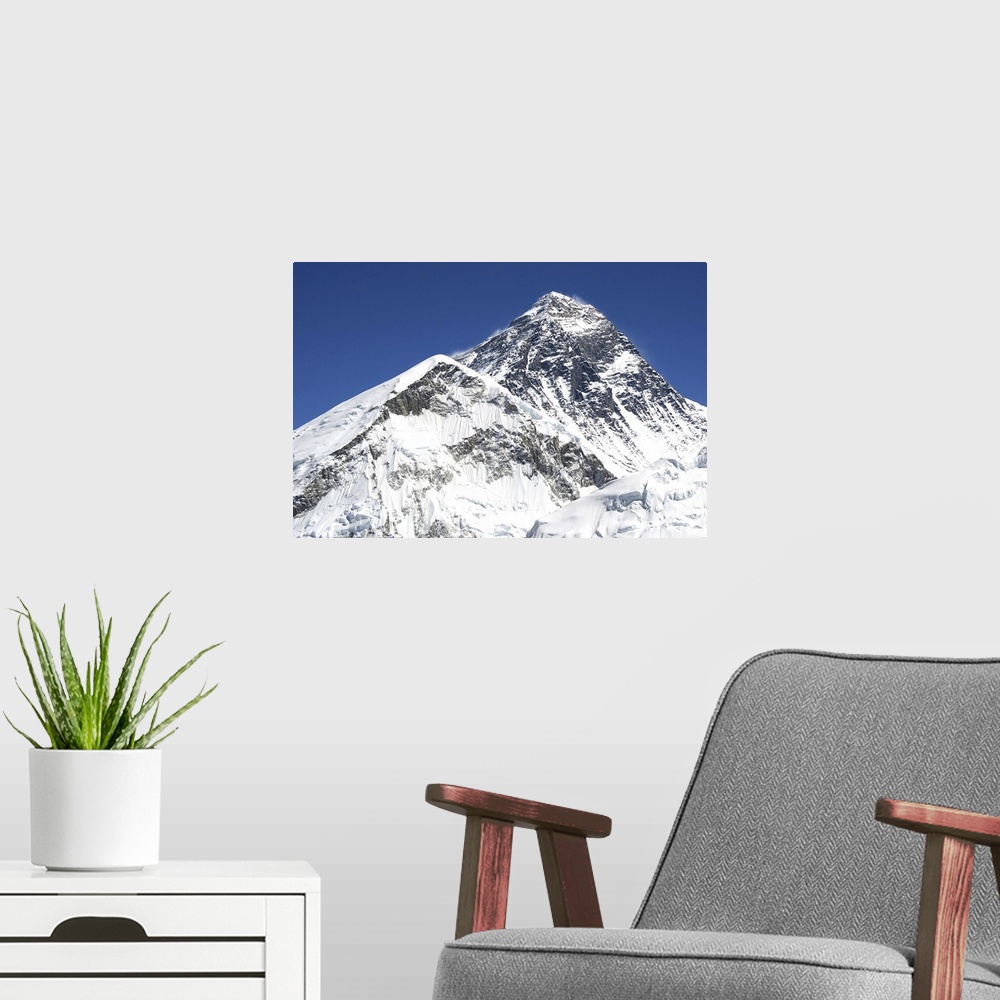 A modern room featuring Mt. Everest, the top of the world