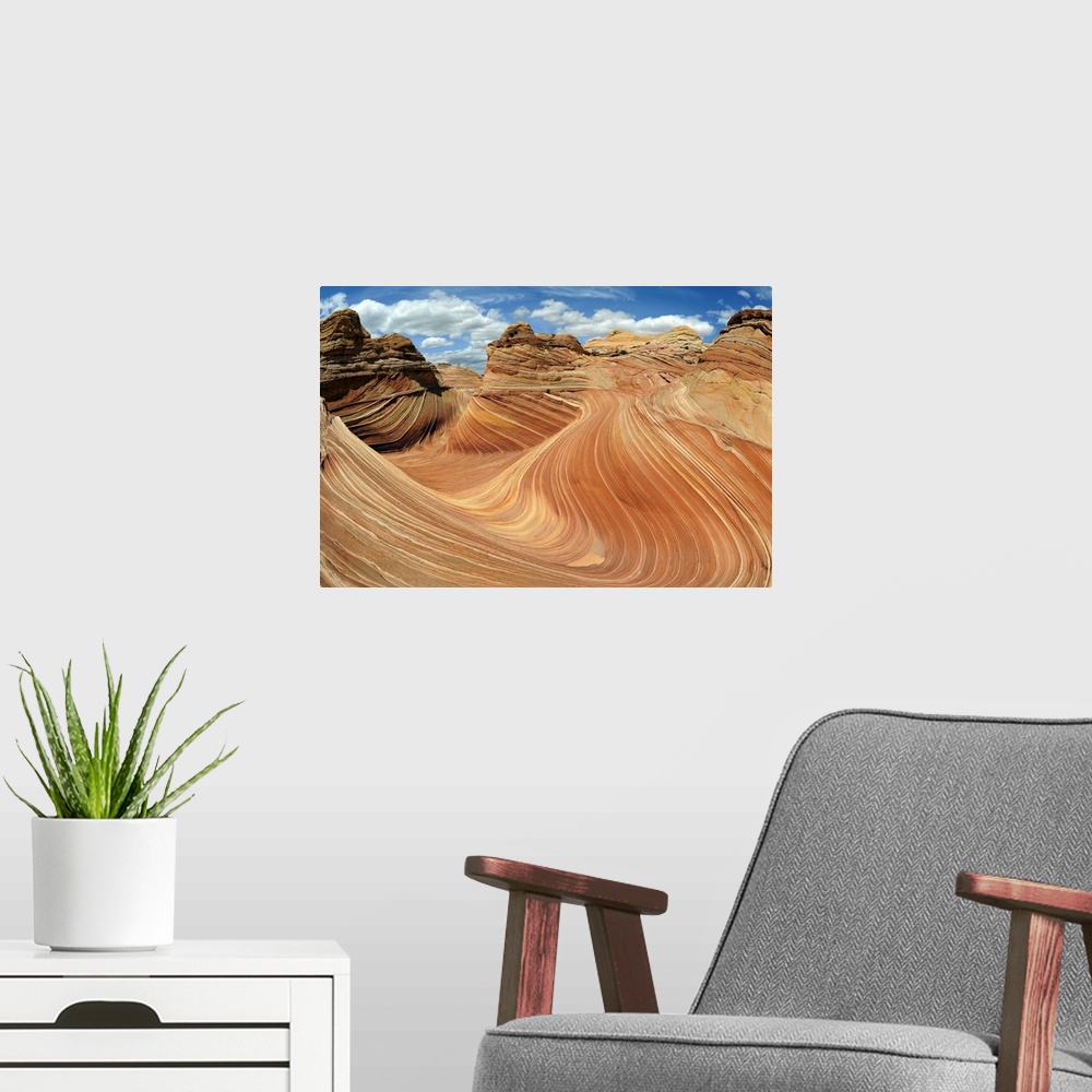 A modern room featuring North Coyote Buttes.