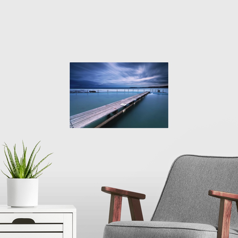A modern room featuring North Narrabeen tidal pool. Northern Beaches, Sydney, Australia.