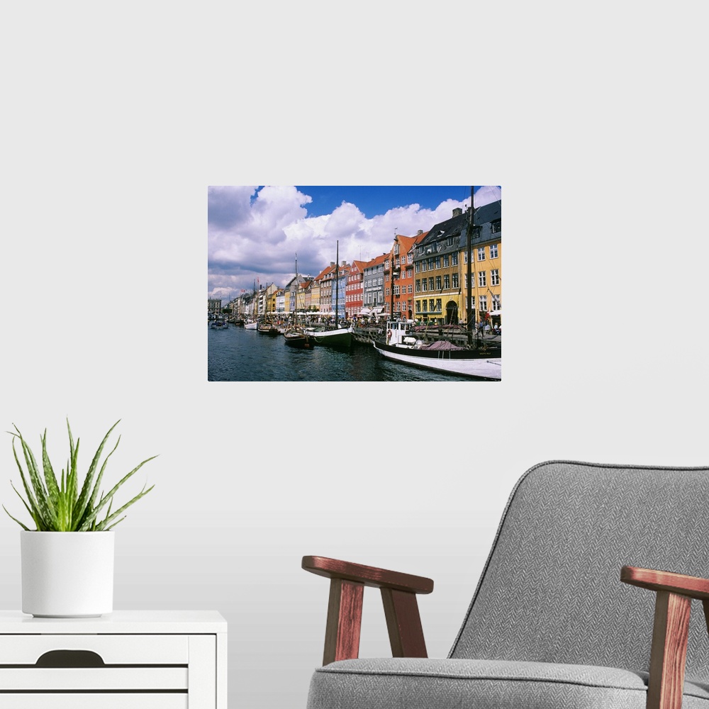 A modern room featuring Denmark, Copenhagen, Nyhaven canal