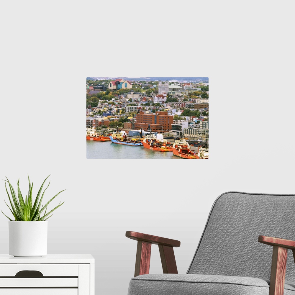 A modern room featuring Overview of Historic Saint John's, Newfoundland, Canada
