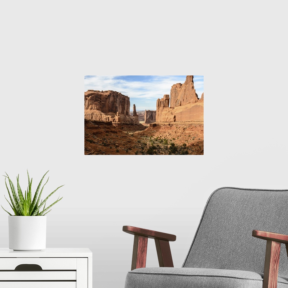A modern room featuring Park Avenue, Arches National Park, Utah.