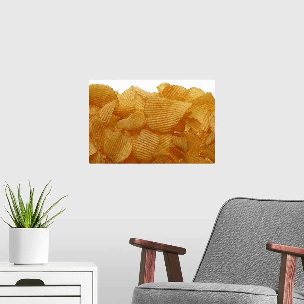 A modern room featuring Potato crisps on white background, DFF image