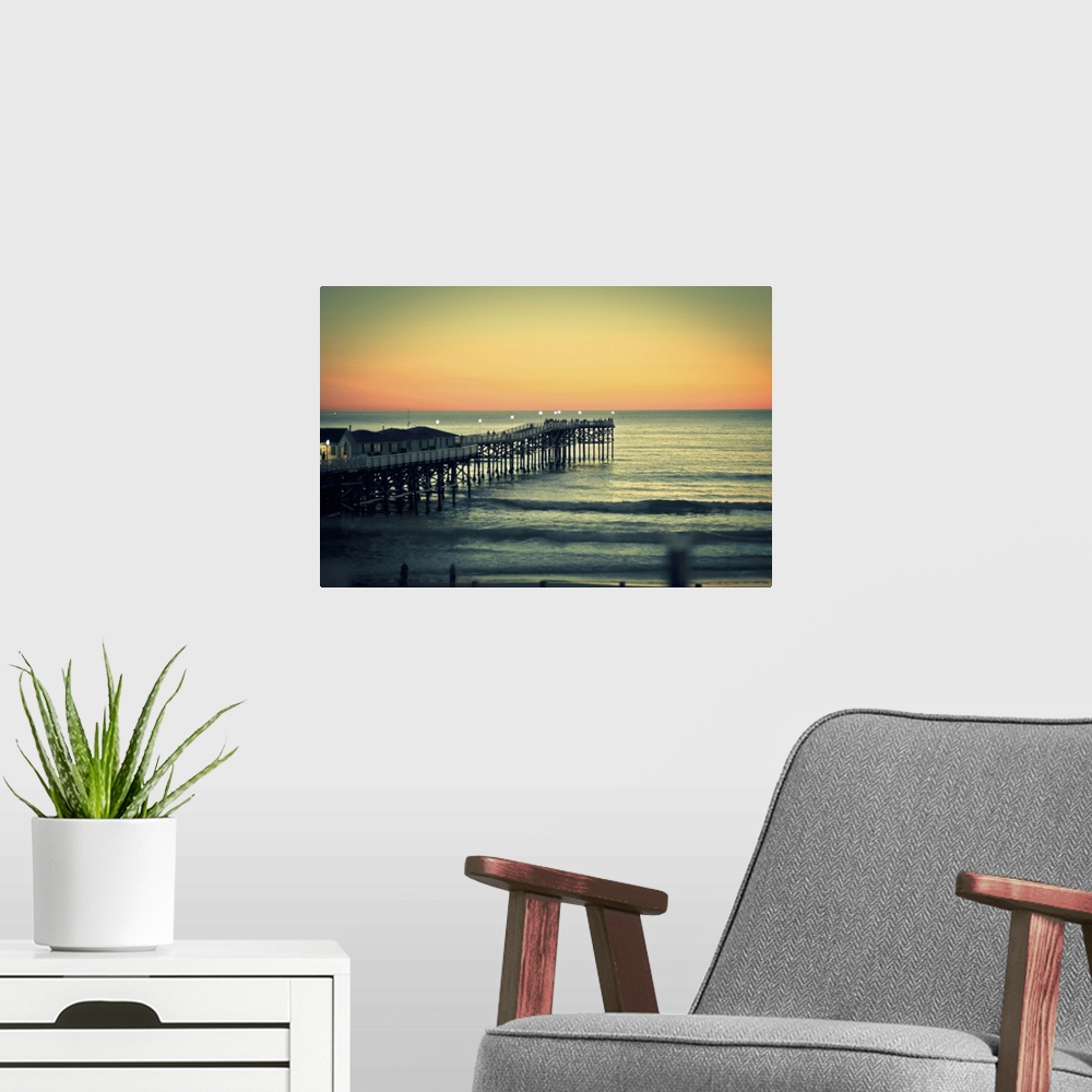 A modern room featuring Sunset off coast of San Diego.