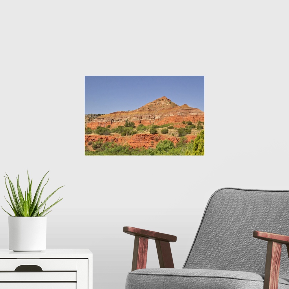 A modern room featuring Palo Duro Canyon, Texas.  Successive rock layers can be seen in the second largest canyon in the ...