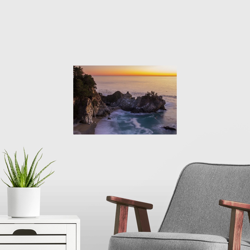 A modern room featuring Sunset At McWay Falls