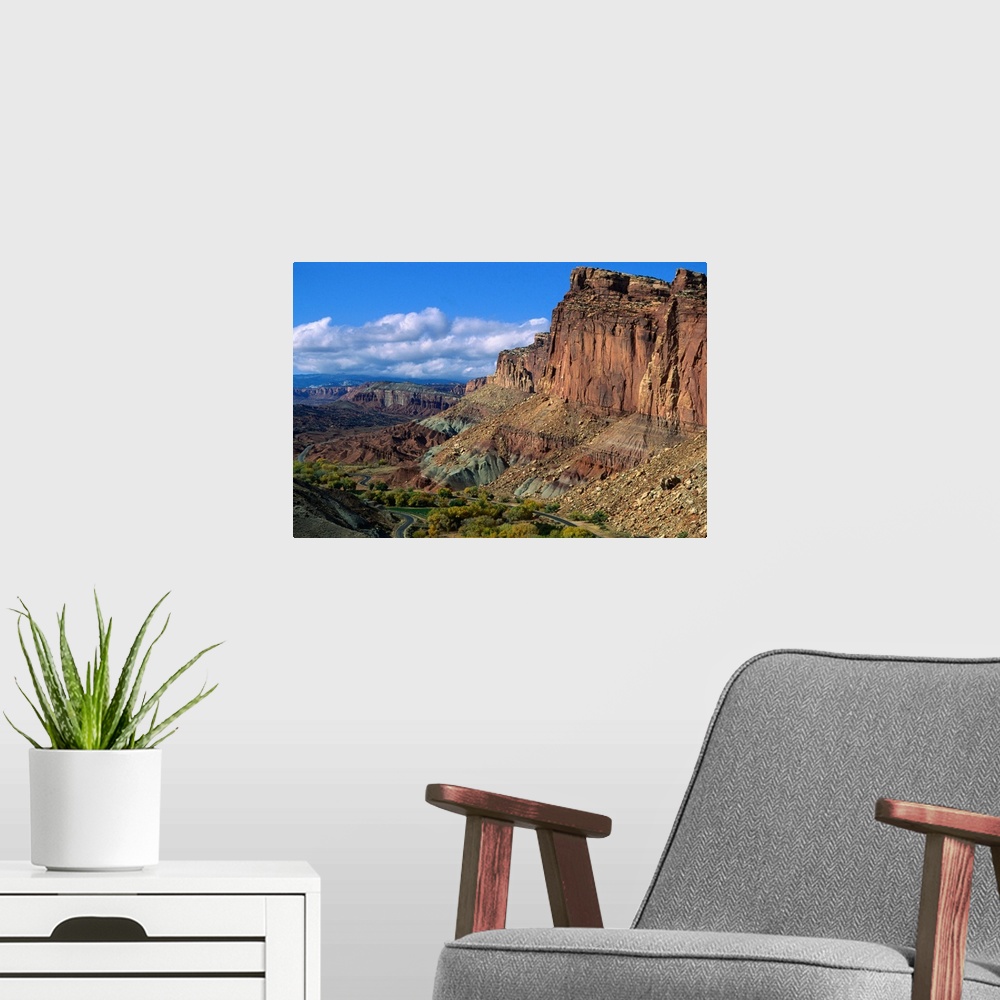 A modern room featuring Capitol Reef National Park, Utah, United States, North America