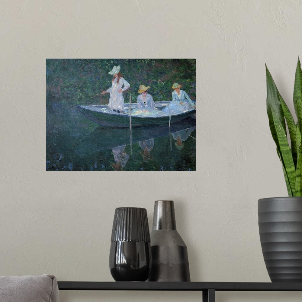 A modern room featuring The Boat at Giverny. Portraits of madame Hoschede's daughters, Germaine, Suzanne et Blanche in 18...