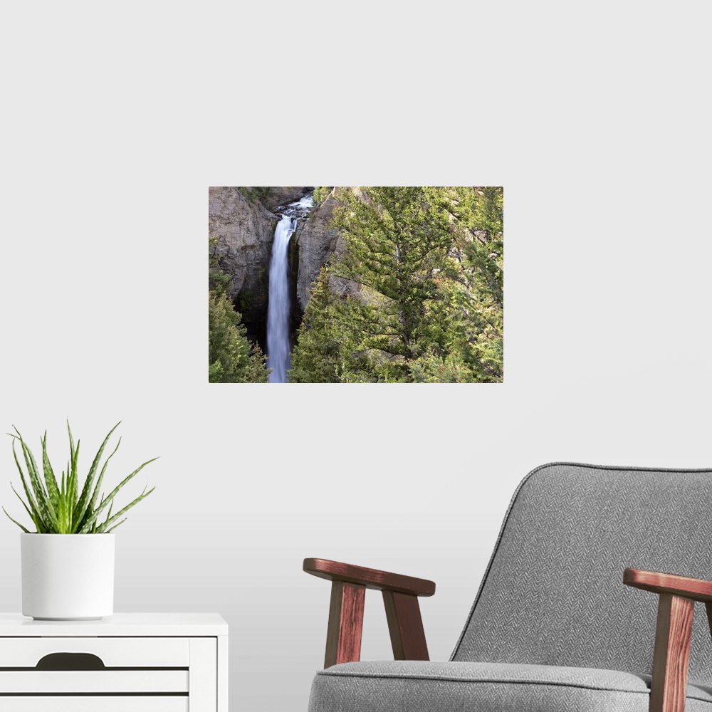 A modern room featuring Tower Falls, Yellowstone National Park, Wyoming, USA.