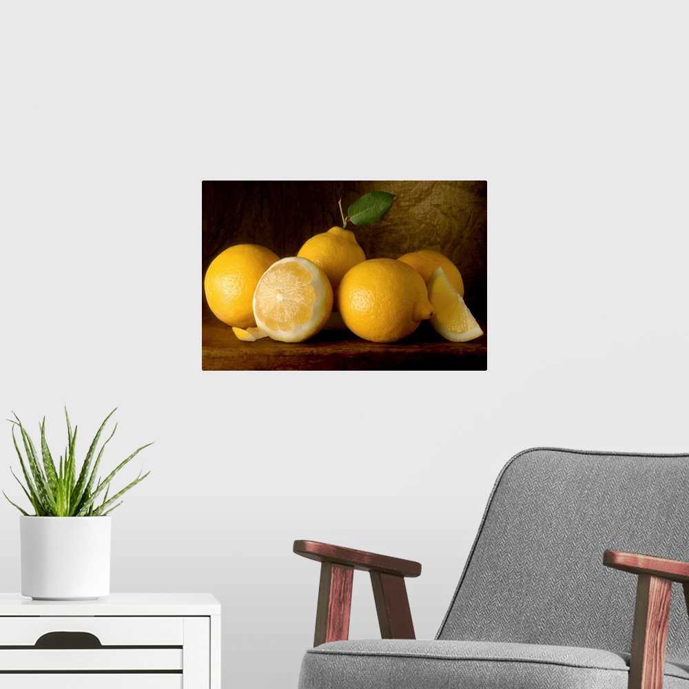 A modern room featuring Yellow Lemons on a Board