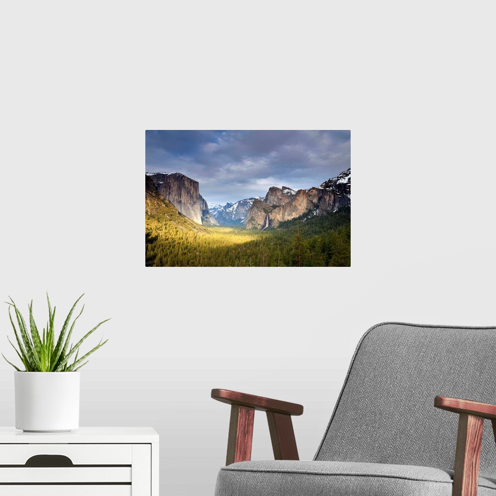 A modern room featuring Yosemite Valley, California.