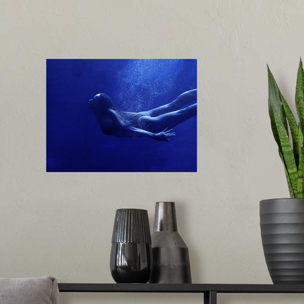 A modern room featuring Blue Swimmer 3