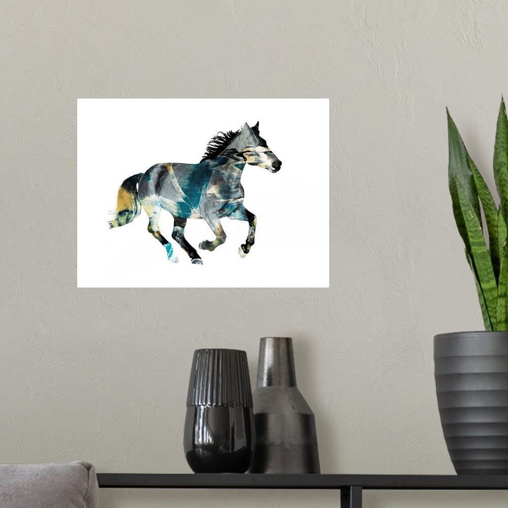 A modern room featuring Painted Horses A