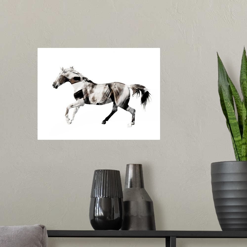 A modern room featuring Painted Horses D