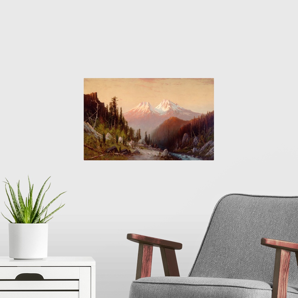 A modern room featuring Mount Shasta