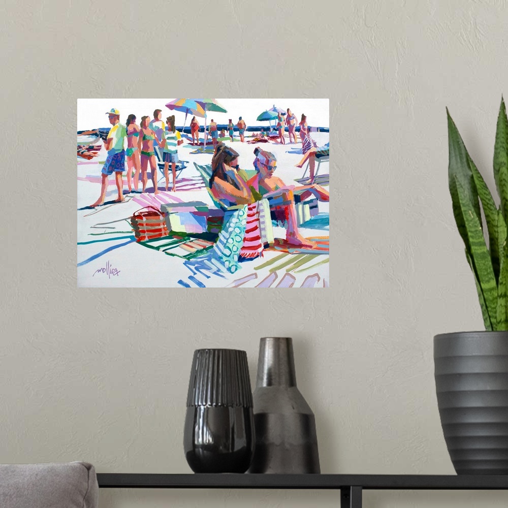 A modern room featuring Beach Party