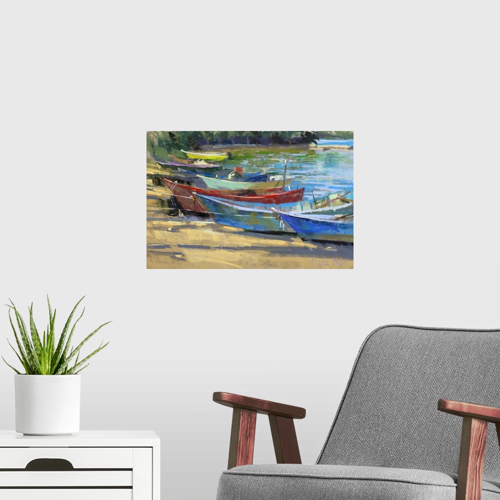 A modern room featuring Fishing Boats Marta