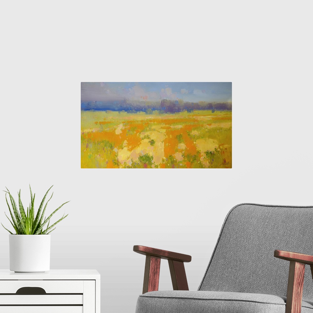 A modern room featuring Meadow 2