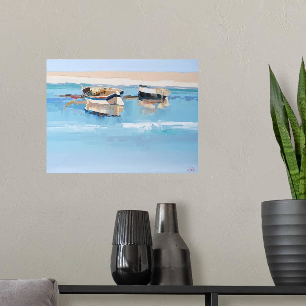A modern room featuring Moorings At Low Tide, Aspendale