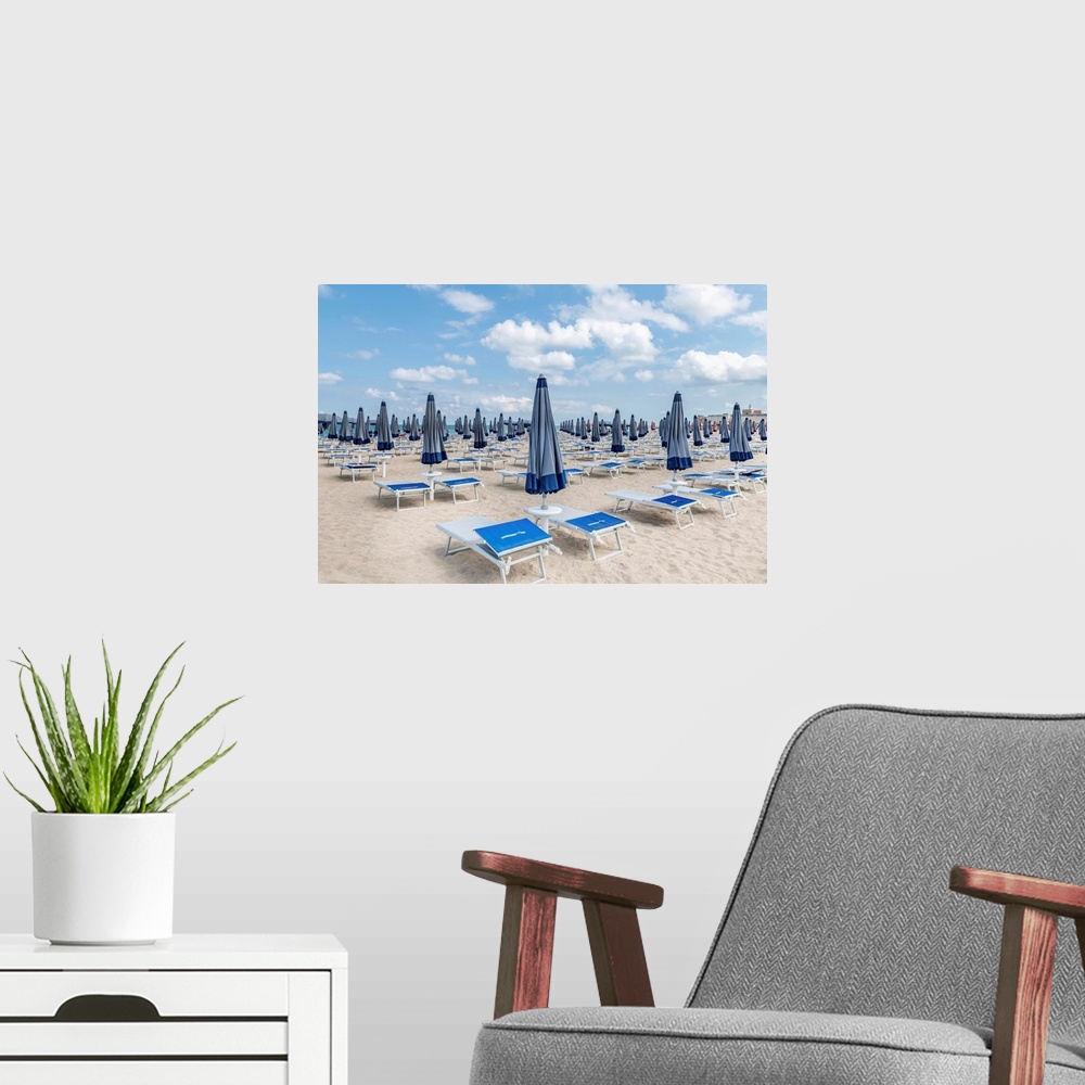 A modern room featuring Puglia, Italy Beach Umbrellas