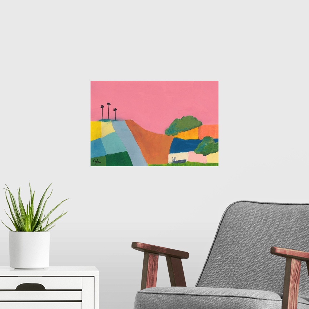 A modern room featuring Pink Sky 4