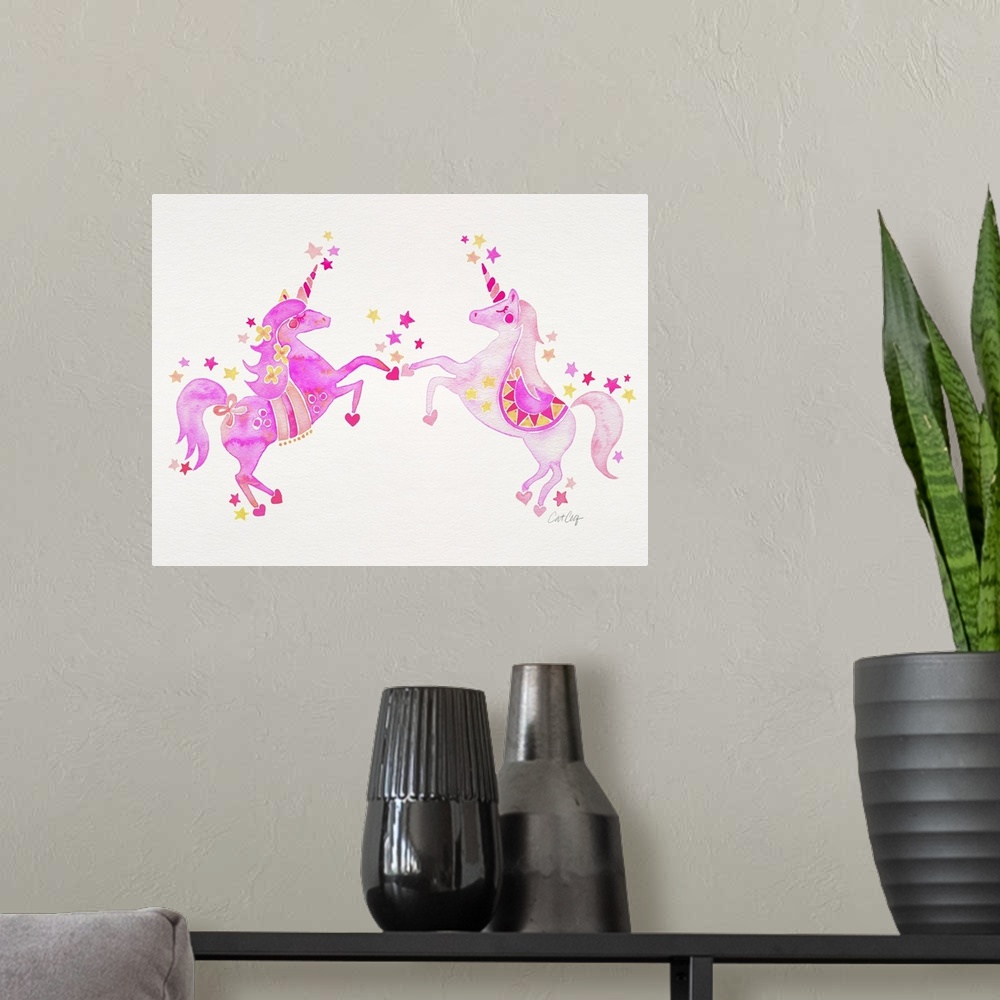 A modern room featuring Unicorns Pink