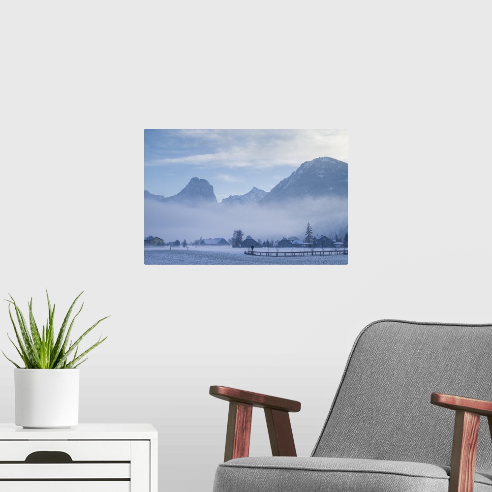 A modern room featuring Austria, Salzburgerland, Brunn, winter landscape
