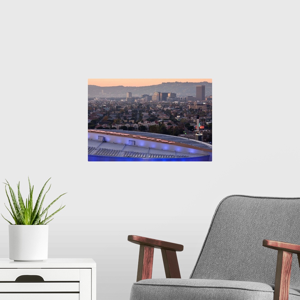 A modern room featuring USA, California, Los Angeles, Downtown, roof of Staple Center and Hollywood