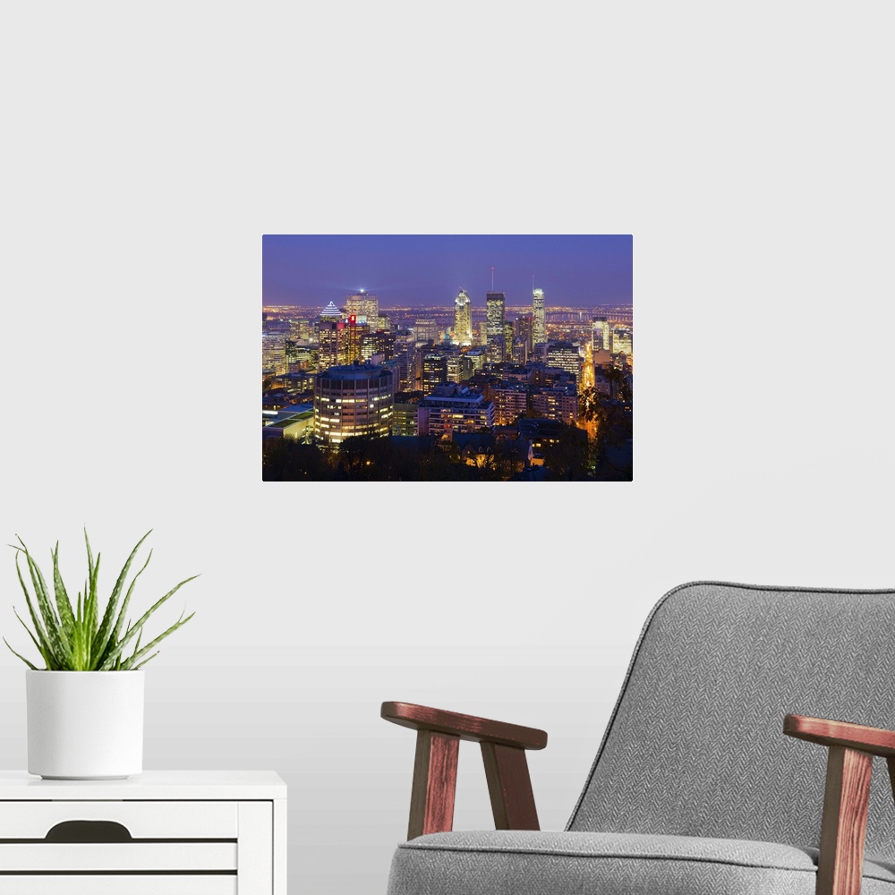 A modern room featuring Canada, Quebec, Montreal. Downtown from Mount Royal Park or Parc du Mont-Royal